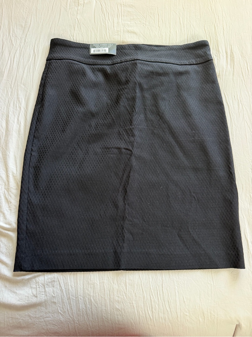 Mario Serrani Black Textured Pencil Skirt